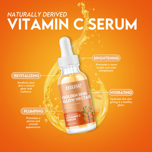 Golden Glow Skin Nectar - Naturally Enriched Vitamin C Serum, Antioxidant-Rich Face Oil